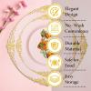 imageNervure 700PCS Gold Plastic Plates  Gold Plastic Dinnerware Sets for 100 Guests  200 Disposable Plates 300 Silverware 100 Cups 100 Napkins for Wedding ampamp PartyPink and Gold