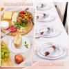 imageNervure 700PCS Gold Plastic Plates  Gold Plastic Dinnerware Sets for 100 Guests  200 Disposable Plates 300 Silverware 100 Cups 100 Napkins for Wedding ampamp PartyWhite and Rose Gold