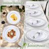 imageNervure 700PCS Gold Plastic Plates  Gold Plastic Dinnerware Sets for 100 Guests  200 Disposable Plates 300 Silverware 100 Cups 100 Napkins for Wedding ampamp PartyWhite and Silver