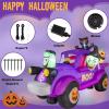 imageNervure 8 Ft Halloween Inflatables Outdoor Decorations  Halloween Inflatable Witch Driving a Car with Black Cat Pumpkin and Frankenstein Buildin LED Light Blow up for Indoor Yard Garden Lawn Decor