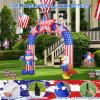 imageNervure 8FT 4th of July Inflatable  Uncle Sam and Bald Eagle Archway Inflatable  Patriotic Independence Day Inflatables with LED Lights Builtin for Flag Day Outdoor Indoor Yard Garden Decorations
