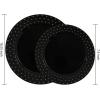 imageNervure 96PCS Black with Gold Plastic Plates  Black Disposable Plastic Plates Includes 48PCS 1025inch Dinner Plates 48PCS 75inch SaladDessert Plates for Halloween ampamp Parties ampamp New Years Day