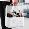 imageNervure White Makeup Organizer  Cosmetic Storage Box with Lid  Makeup Organizer Storage Drawersr with Dust Free Cover and Portable Handle for Bathroom Countertop ampamp Dresser ampamp GiftWhite