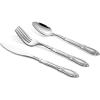imageNervure 150PCS Silver Plastic Silverware  Heavy Duty Disposable Cutlery Set Luxury Silver Plastic Utensils include 50Pcs Forks 50Pcs Spoons 50pcs Knives Perfect for Wedding Party Daily UseSilver