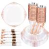 imageNervure 175PCS Black Plastic Plates  Disposable Black Gold Party Plates ampamp Pre Rolled Napkins with Cutlery for 25 Guests 50Plates 75Silverware 25Cups 25Napkin for Wedding ampamp Party ampamp New YearRose Gold