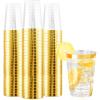 imageNervure 240PCS Gold Plastic Cups  9Oz Gold Rimmed Plastic Cups  Heavy Duty Disposable Clear Cup with Gold Rim Perfect for Weddings Receptions ampamp Parties120PCSGold12oz