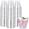 imageNervure 240PCS Gold Plastic Cups  9Oz Gold Rimmed Plastic Cups  Heavy Duty Disposable Clear Cup with Gold Rim Perfect for Weddings Receptions ampamp Parties240PCSSilver9oz