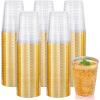 imageNervure 240PCS Gold Plastic Cups  9Oz Gold Rimmed Plastic Cups  Heavy Duty Disposable Clear Cup with Gold Rim Perfect for Weddings Receptions ampamp Parties120PCSGold10oz