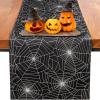 imageNervure Halloween Table Runner  Black Spider Web Table Runner  Halloween Table Decor for Halloween Party Dinner Table Decoration 13 x 72Inch