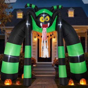 imageNervure 11 FT Halloween Inflatable Spider Archway  Halloween Inflatable Outdoor Decorations with Led Lights  Halloween Inflatables Clearance for Outside Garden Lawn Yard Party Decor