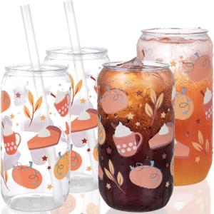 imageNervure 20 Pack Can Shaped Cups  16oz Classic Drinking Cups for Beer Iced Coffee Smoothie Boba Tea Cocktail  Cute Tumbler Cool Plastic CupCute Fall Thanksgiving