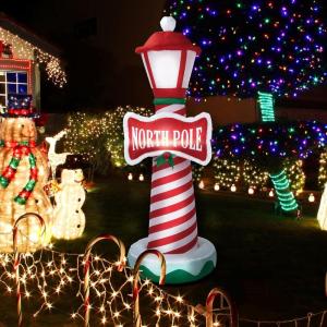 imageNervure 6FT Christmas Inflatable North Pole Lighthouse  Christmas Inflatables Outdoor Decorations with LED Lights Builtin Perfect for Christmas Yard and Garden