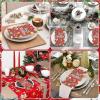 imageNervure 100PCS Red Christmas Paper Napkins  Christmas Napkins Disposable  3Ply Heavy Duty Christmas Guest Hand Towels for Home Kitchen Bathroom Winter Holiday Xmas Party Decorative