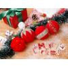 imageNervure 12PCS Red Velvet Christmas Ornaments  Red Christmas Balls  80mm Glitter Tree Decoration with Black Gift Box for Parties DecorationsRed