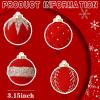 imageNervure 12PCS Red Velvet Christmas Ornaments  Red Christmas Balls  80mm Glitter Tree Decoration with Black Gift Box for Parties DecorationsRed