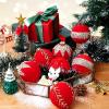 imageNervure 12PCS Red Velvet Christmas Ornaments  Red Christmas Balls  80mm Glitter Tree Decoration with Black Gift Box for Parties DecorationsRed