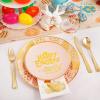 imageNervure 175PCS Blue Plastic Plates  Christmas Plastic Dinnerware Set  Christmas Dog Plates Include 25Dinner Plates 25Salad Plates 25Forks 25Knives 25Spoons 25Cups 25Napkins for ChristmasEaster Egg