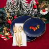 imageNervure 175PCS Blue Plastic Plates  Christmas Plastic Dinnerware Set  Christmas Dog Plates Include 25Dinner Plates 25Salad Plates 25Forks 25Knives 25Spoons 25Cups 25Napkins for ChristmasCute Christmas Dog