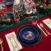 imageNervure 175PCS Blue Plastic Plates  Christmas Plastic Dinnerware Set  Christmas Dog Plates Include 25Dinner Plates 25Salad Plates 25Forks 25Knives 25Spoons 25Cups 25Napkins for ChristmasCute Christmas Dog