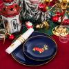 imageNervure 175PCS Blue Plastic Plates  Christmas Plastic Dinnerware Set  Christmas Dog Plates Include 25Dinner Plates 25Salad Plates 25Forks 25Knives 25Spoons 25Cups 25Napkins for ChristmasCute Christmas Dog