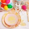 imageNervure 175PCS Blue Plastic Plates  Christmas Plastic Dinnerware Set  Christmas Dog Plates Include 25Dinner Plates 25Salad Plates 25Forks 25Knives 25Spoons 25Cups 25Napkins for ChristmasEaster Egg