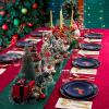 imageNervure 175PCS Blue Plastic Plates  Christmas Plastic Dinnerware Set  Christmas Dog Plates Include 25Dinner Plates 25Salad Plates 25Forks 25Knives 25Spoons 25Cups 25Napkins for ChristmasCute Christmas Dog