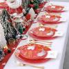 imageNervure 175PCS Blue Plastic Plates  Christmas Plastic Dinnerware Set  Christmas Dog Plates Include 25Dinner Plates 25Salad Plates 25Forks 25Knives 25Spoons 25Cups 25Napkins for ChristmasVintage Christmas Cone