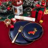 imageNervure 175PCS Blue Plastic Plates  Christmas Plastic Dinnerware Set  Christmas Dog Plates Include 25Dinner Plates 25Salad Plates 25Forks 25Knives 25Spoons 25Cups 25Napkins for ChristmasCute Christmas Dog