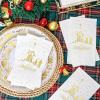 imageNervure 100PCS Christmas Nativity Paper Napkins Scene  The Birth of Jesus Scene Dinner Napkins  Disposable White Gold Paper Napkins Hand Towels for Dinner Holiday Xmas Party Christmas Eve Decor