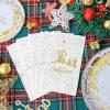 imageNervure 100PCS Christmas Nativity Paper Napkins Scene  The Birth of Jesus Scene Dinner Napkins  Disposable White Gold Paper Napkins Hand Towels for Dinner Holiday Xmas Party Christmas Eve Decor