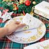 imageNervure 100PCS Christmas Nativity Paper Napkins Scene  The Birth of Jesus Scene Dinner Napkins  Disposable White Gold Paper Napkins Hand Towels for Dinner Holiday Xmas Party Christmas Eve Decor