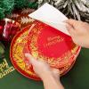 imageNervure 175Pcs Christmas Plates Disposable  Christmas Plastic Plates  Red and Gold Christmas Dinnerware Set for 25 Guests Include 50 Red Plates 75 Silverware 25Cups 25Napkins for Xmas PartyRed