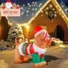 imageNervure 5Ft Christmas Dog Inflatables  Outdoor Christmas Inflatable Decorations  Christmas Blow Up Yard Decorations Builtin LED Lights for PartyDog