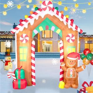 imageNervure 5Ft Christmas Dog Inflatables  Outdoor Christmas Inflatable Decorations  Christmas Blow Up Yard Decorations Builtin LED Lights for Partyarchway