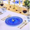 imageNervure 102PCS Blue Plastic Plates  Disposable Blue Party Plates Include 51PCS 1025inch Dinner Plate ampamp 51PCS 75inch Dessert Plate for Wedding ampamp Party ampamp Fathers DayBlue