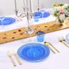 imageNervure 102PCS Blue Plastic Plates  Disposable Blue Party Plates Include 51PCS 1025inch Dinner Plate ampamp 51PCS 75inch Dessert Plate for Wedding ampamp Party ampamp Fathers DayBlue