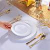 imageNervure 25 Guest Party Disposable Plates Set  Gold Star Plastic Plates and Gold Rim Cup for 25 Guests 25 Dinner Plates25 Dessert Plates25 Gold Silverware 25 Cups in Gold for Thanksgiving Day