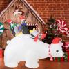 imageNervure 6 FT Christmas Inflatable Polar Bear  Outdoor Christmas Decorations with Penguins Build in LED Lights Blow up Perfect for Christmas Yard Garden Lawn Decorations