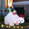 imageNervure 6 FT Christmas Inflatable Polar Bear  Outdoor Christmas Decorations with Penguins Build in LED Lights Blow up Perfect for Christmas Yard Garden Lawn Decorations