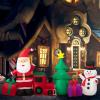 imageNervure 95FT Christmas Inflatable Santa Claus with Tree and Snowman  Christmas Inflatables Outdoor Decorations with LED Lights Builtin Perfect for Christmas Yard and Garden