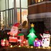imageNervure 95FT Christmas Inflatable Santa Claus with Tree and Snowman  Christmas Inflatables Outdoor Decorations with LED Lights Builtin Perfect for Christmas Yard and Garden