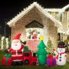 imageNervure 95FT Christmas Inflatable Santa Claus with Tree and Snowman  Christmas Inflatables Outdoor Decorations with LED Lights Builtin Perfect for Christmas Yard and Garden