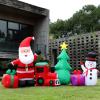 imageNervure 95FT Christmas Inflatable Santa Claus with Tree and Snowman  Christmas Inflatables Outdoor Decorations with LED Lights Builtin Perfect for Christmas Yard and Garden