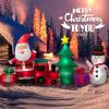 imageNervure 95FT Christmas Inflatable Santa Claus with Tree and Snowman  Christmas Inflatables Outdoor Decorations with LED Lights Builtin Perfect for Christmas Yard and Garden