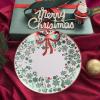 imageNervure 175PCS Christmas Plastic Plates  White and Gold Disposable Plates Sets Include 25Dinner Plate 25Dessert Plate 25Forks 25Knives 25Spoons 25Cups 25 Napkins Perfect for Christmas PartyCasual Christmas Knot