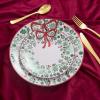 imageNervure 175PCS Christmas Plastic Plates  White and Gold Disposable Plates Sets Include 25Dinner Plate 25Dessert Plate 25Forks 25Knives 25Spoons 25Cups 25 Napkins Perfect for Christmas PartyCasual Christmas Knot