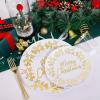 imageNervure 175PCS Christmas Plastic Plates  White and Gold Disposable Plates Sets Include 25Dinner Plate 25Dessert Plate 25Forks 25Knives 25Spoons 25Cups 25 Napkins Perfect for Christmas PartyTraditional Merry Christams