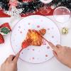 imageNervure 175PCS Christmas Plastic Plates  White and Silver Disposable Plates ampamp Silver Plastic Silverware with White Handle include 50 Plates 25Knives 25Forks 25Spoons 25Napkins for Christmas PartyWhite