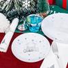 imageNervure 175PCS Christmas Plastic Plates  White and Silver Disposable Plates ampamp Silver Plastic Silverware with White Handle include 50 Plates 25Knives 25Forks 25Spoons 25Napkins for Christmas PartySilver