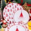 imageNervure 175PCS Christmas Plastic Plates  Withe and Red Disposable Plates  Xmas Tree Plates Include 25Dinner Plate 25Dessert Plate 75Silverware 25Cups 25 Napkins for Christmas PartyRed